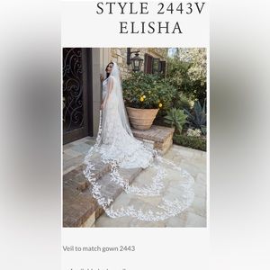 Royal Cathedral veil with lace by Casablanca Bridal style NO 2443V